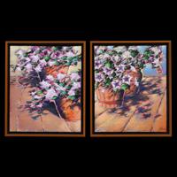 2 Gustavo Novoa PETUNIA POT I & II Paintings - Sold for $1,792 on 05-16-2026 (Lot 412).jpg